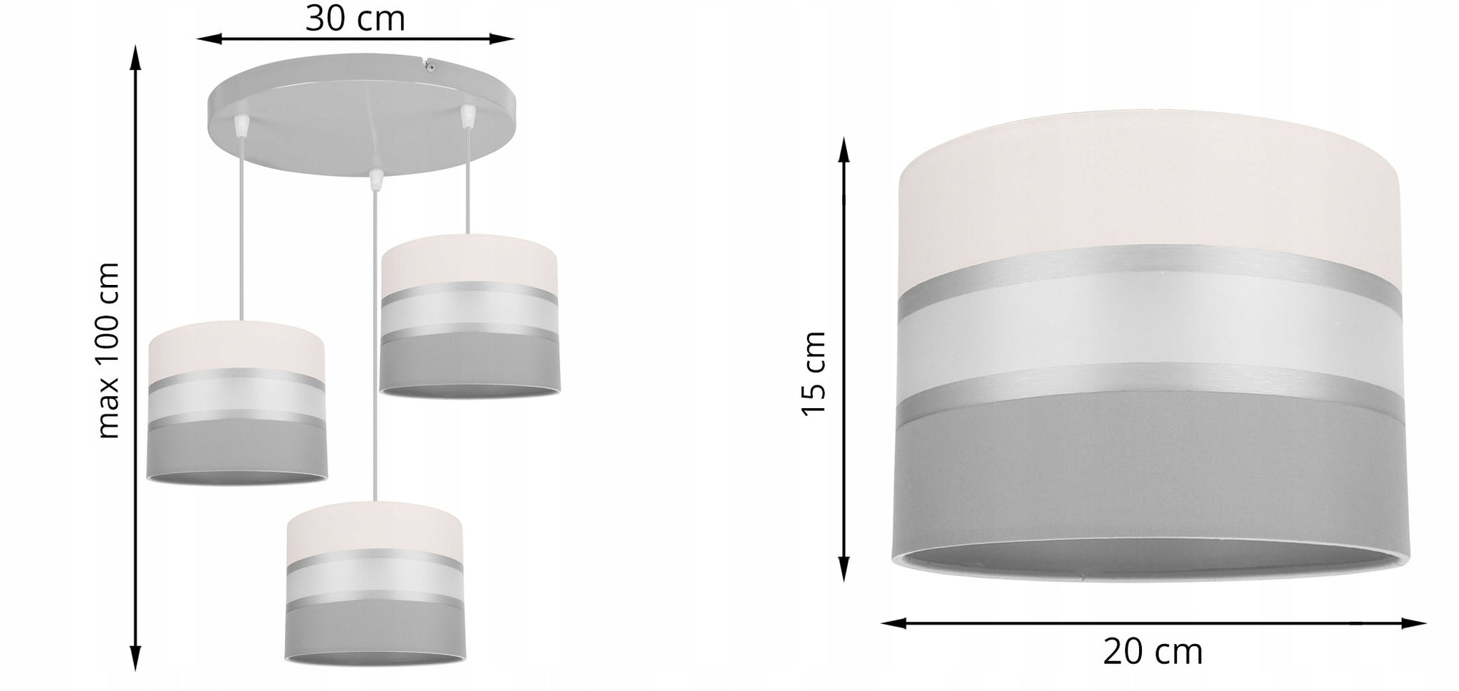 Modernus pakabinamas šviestuvas Light Home Elegance tamsiai pilka-juoda