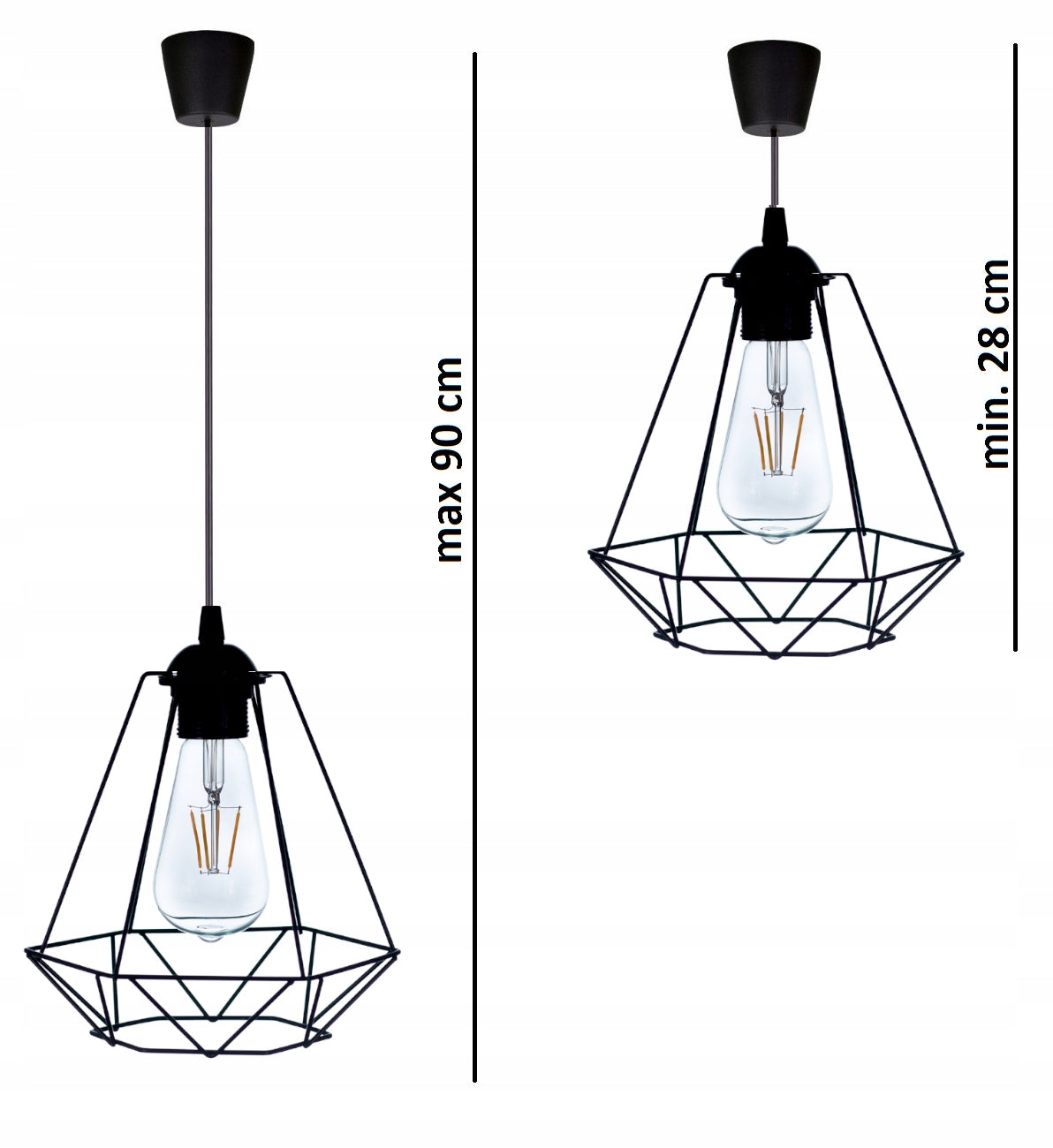 Pakabinamas šviestuvas Light Kwadrat E27 60W