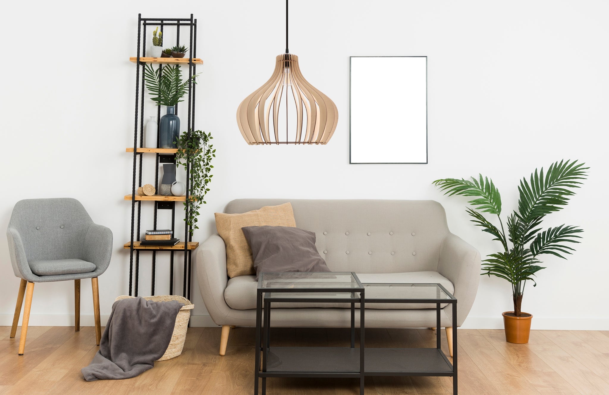 Pakabinamas šviestuvas smėlio spalvos