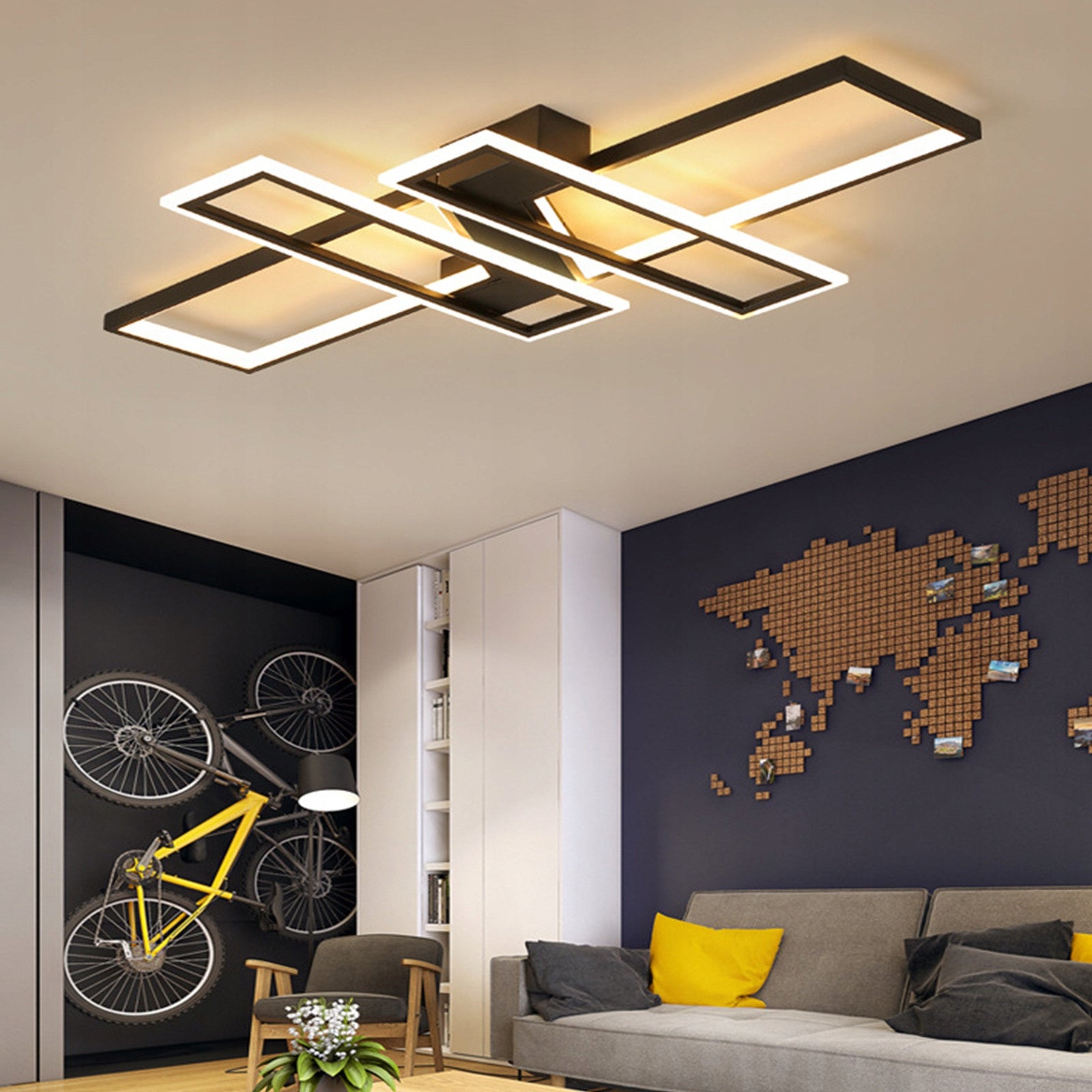 LED lubinis šviestuvas 58W su nuotolinio valdymo pultu