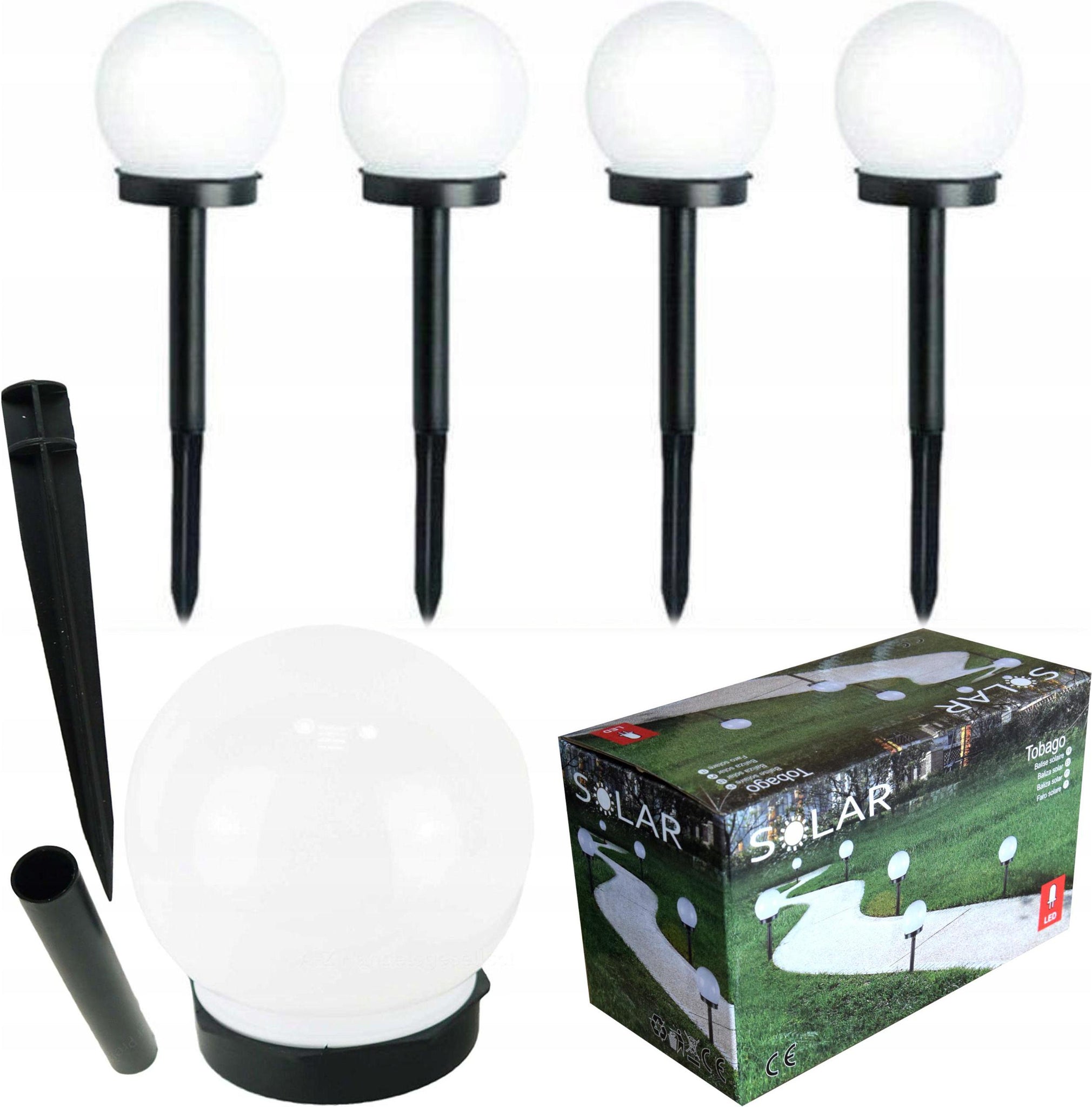 Sodo apšvietimas su saulės baterija 4 vnt