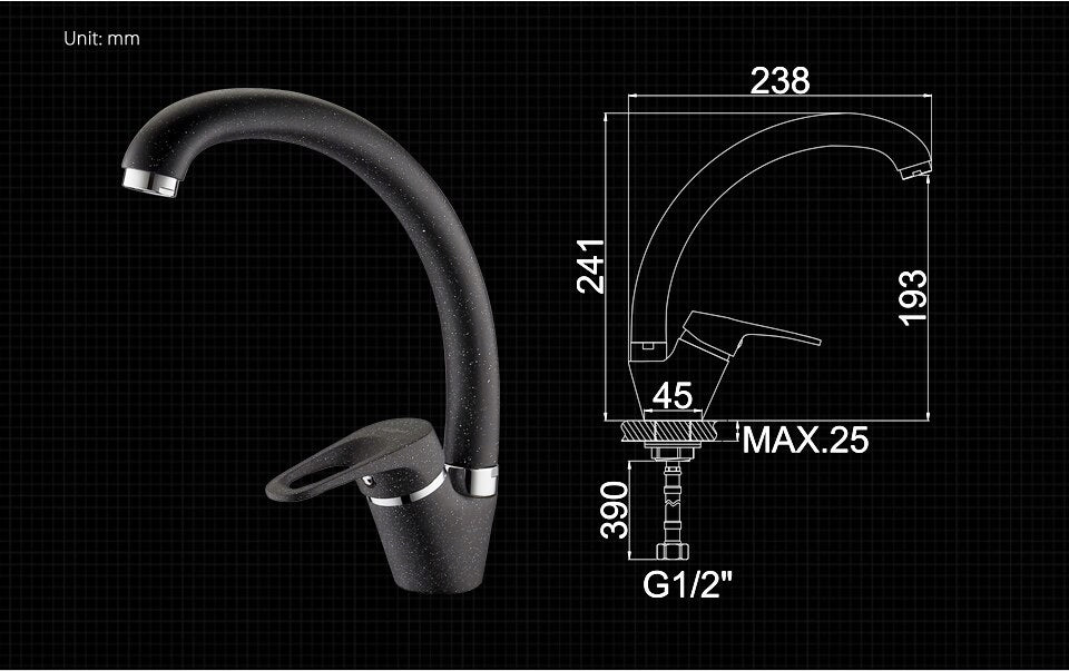 Virtuvinis maišytuvas Ledeme juodas