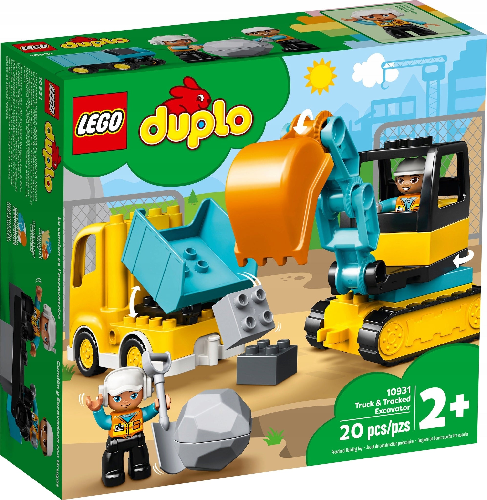 LEGO DUPLO sunkvežimis ir vikšrinis ekskavatorius 10931 2+