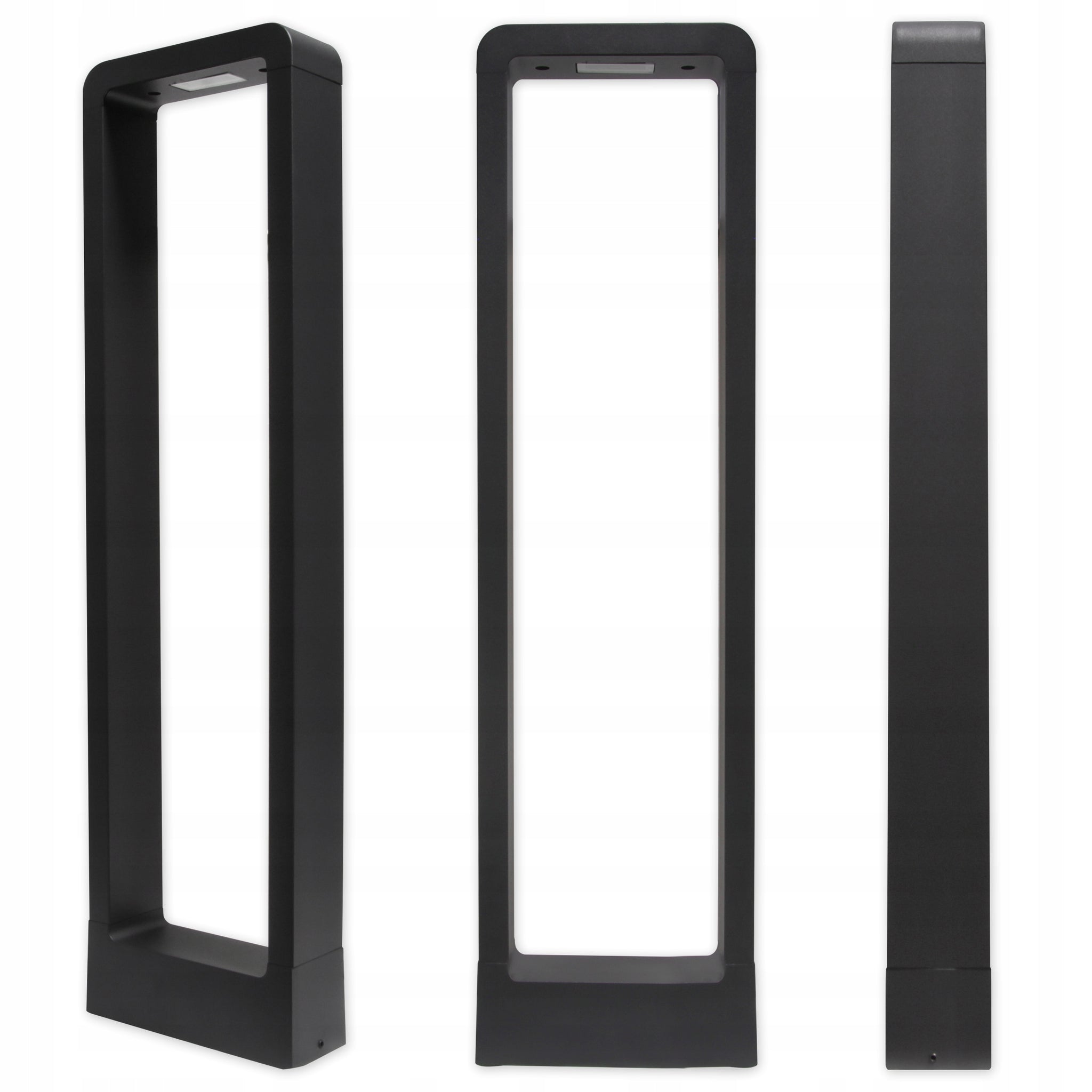 Modernus sodo apšvietimo stulpas stačiakampis integruotas LED šaltinis 60 cm juodas