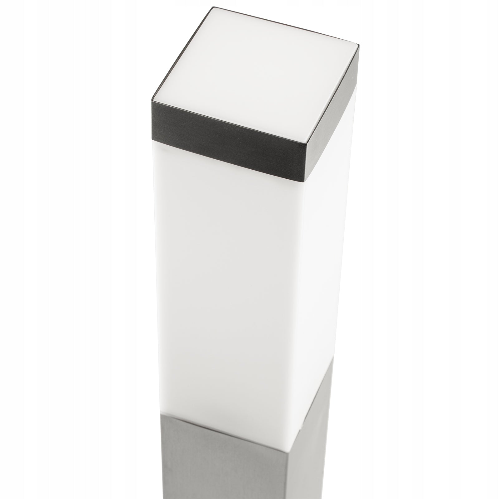 Kvadratinis sodo apšvietimo stulpas NNLED E27 45 cm sidabrinis