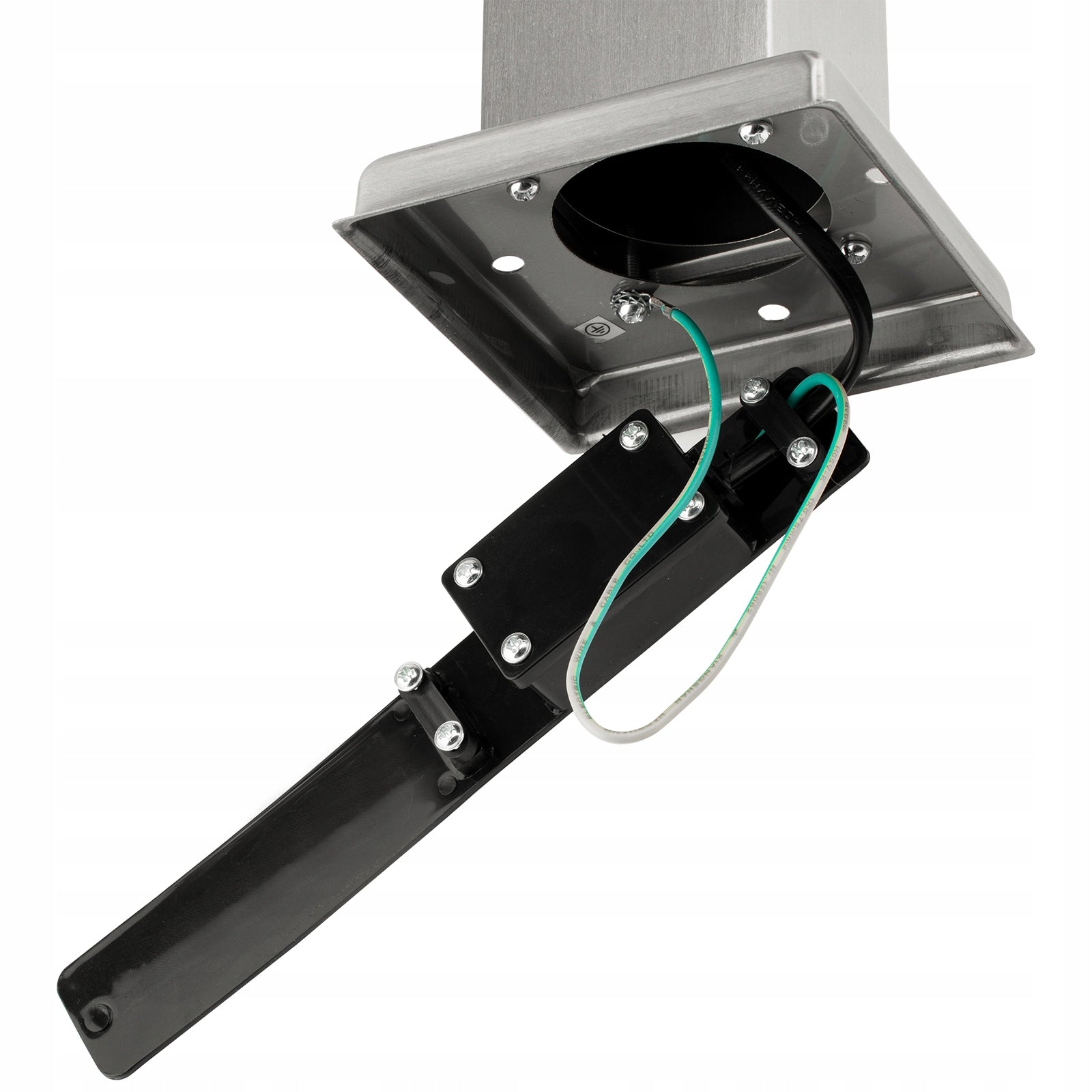 Kvadratinis sodo apšvietimo stulpas NNLED E27 65 cm sidabrinis