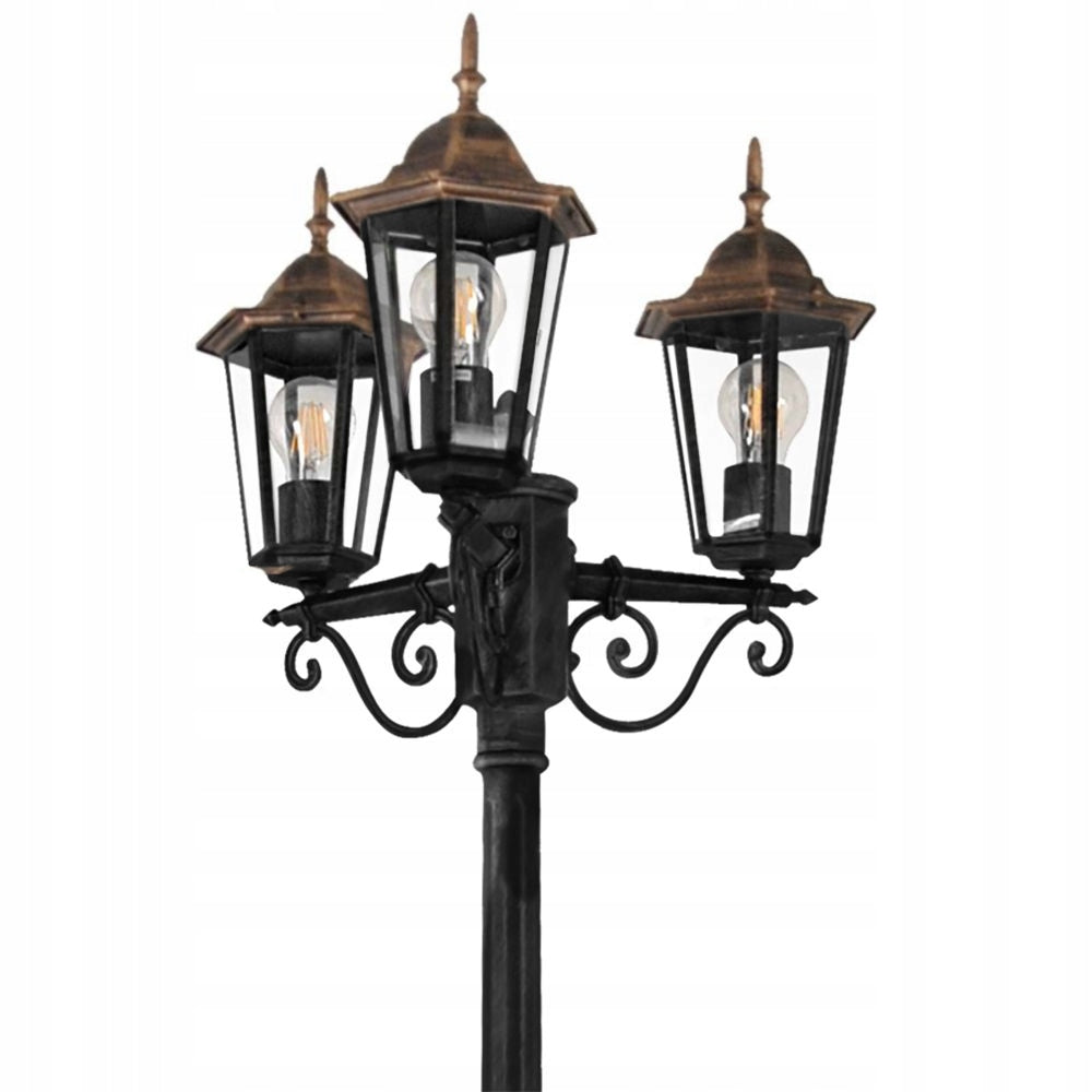 Trijų dalių klasikinis sodo žibintas 3xE27