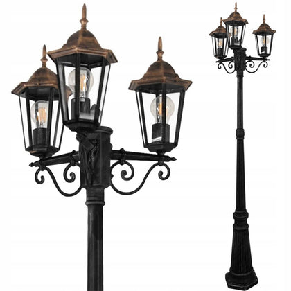 Trijų dalių klasikinis sodo žibintas 3xE27