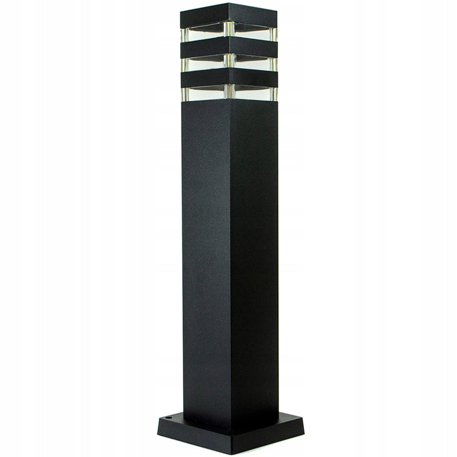 Kvadratinis sodo apšvietimo stulpas Superled E27 50 cm juodas
