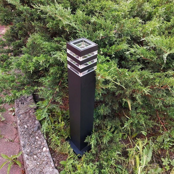 Kvadratinis sodo apšvietimo stulpas Superled E27 50 cm juodas