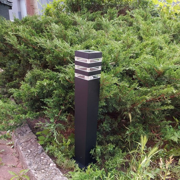 Kvadratinis sodo apšvietimo stulpas Superled E27 50 cm juodas
