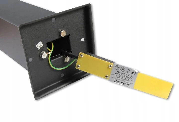 Kvadratinis koloninis sodo apšvietimas SuperLED E27 65 cm juodas