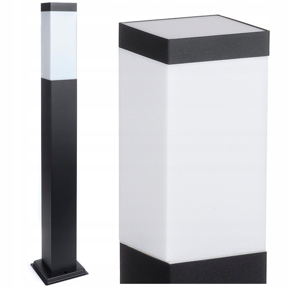 Kvadratinis koloninis sodo apšvietimas SuperLED E27 65 cm juodas