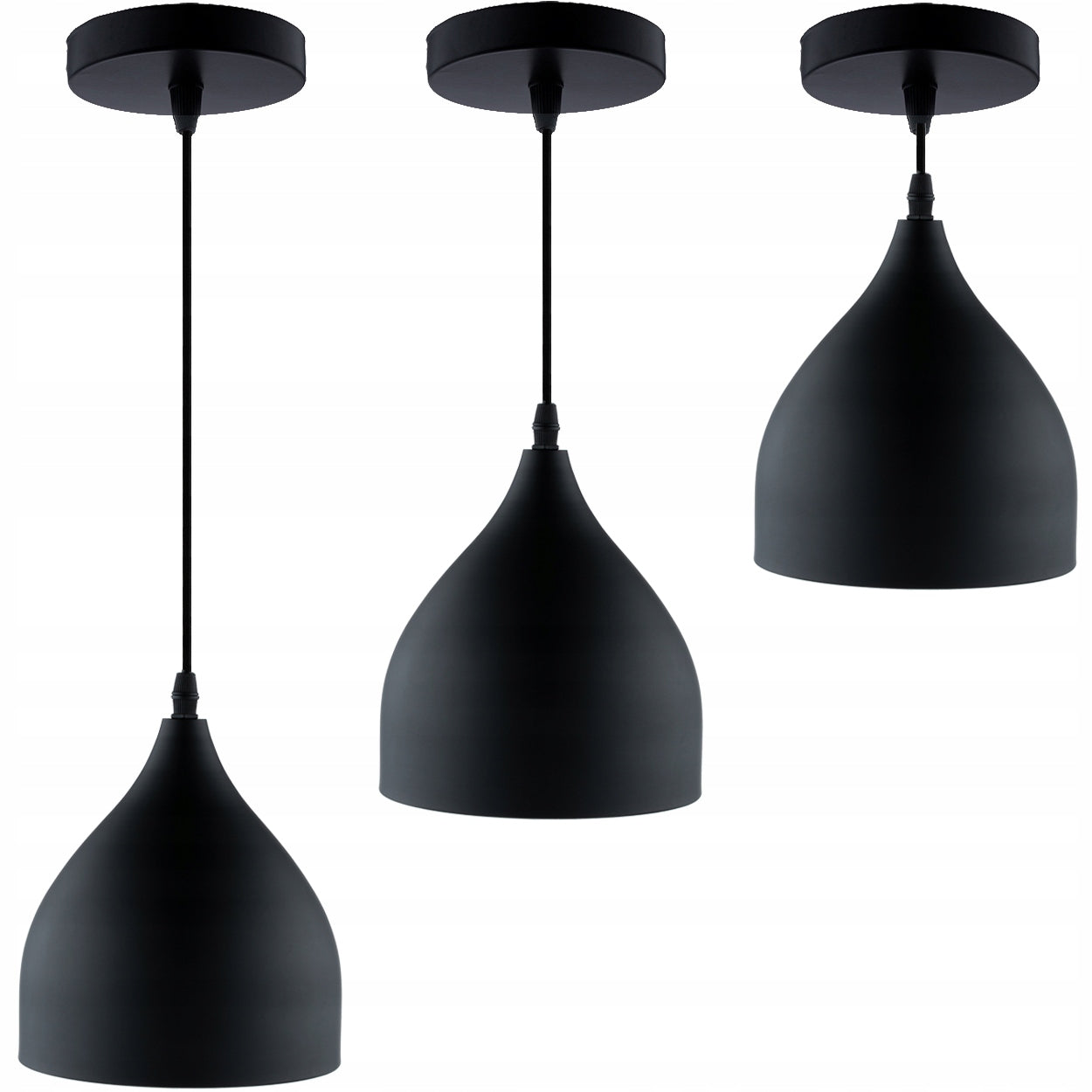 Pakabinamas šviestuvas Lumiled E27, juodas