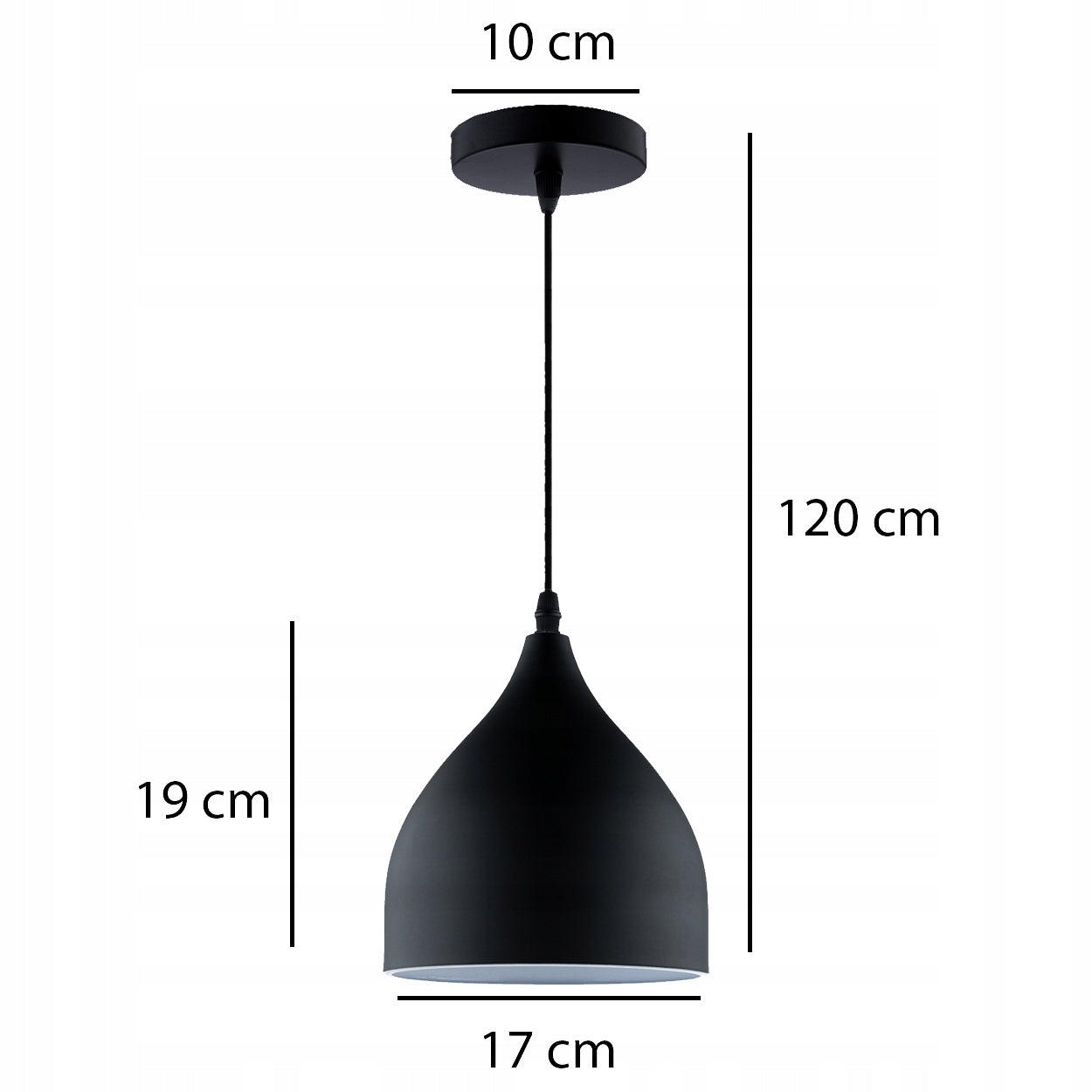 Pakabinamas šviestuvas Lumiled E27, juodas