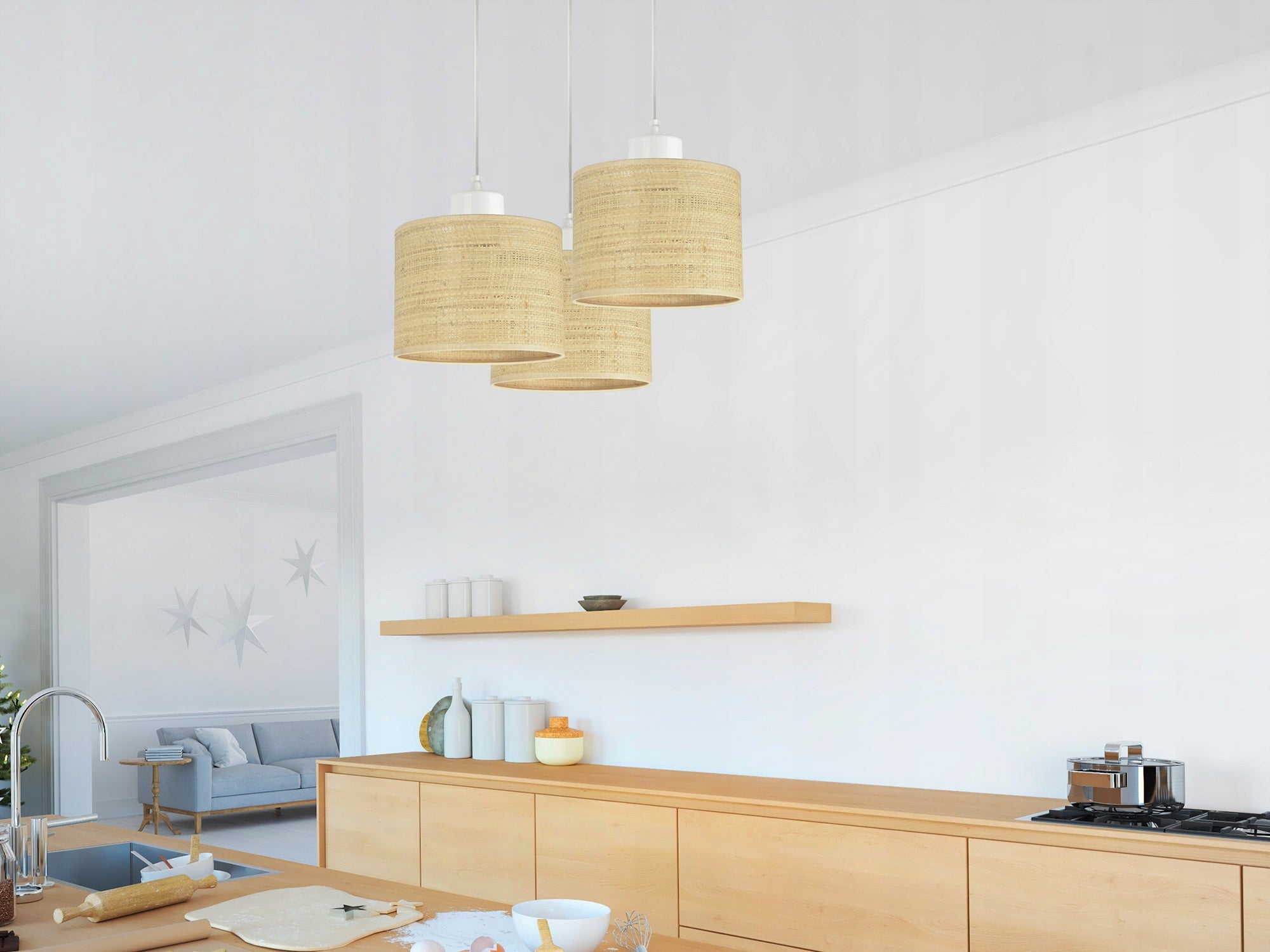 Pakabinamas šviestuvas Rattan LED E27