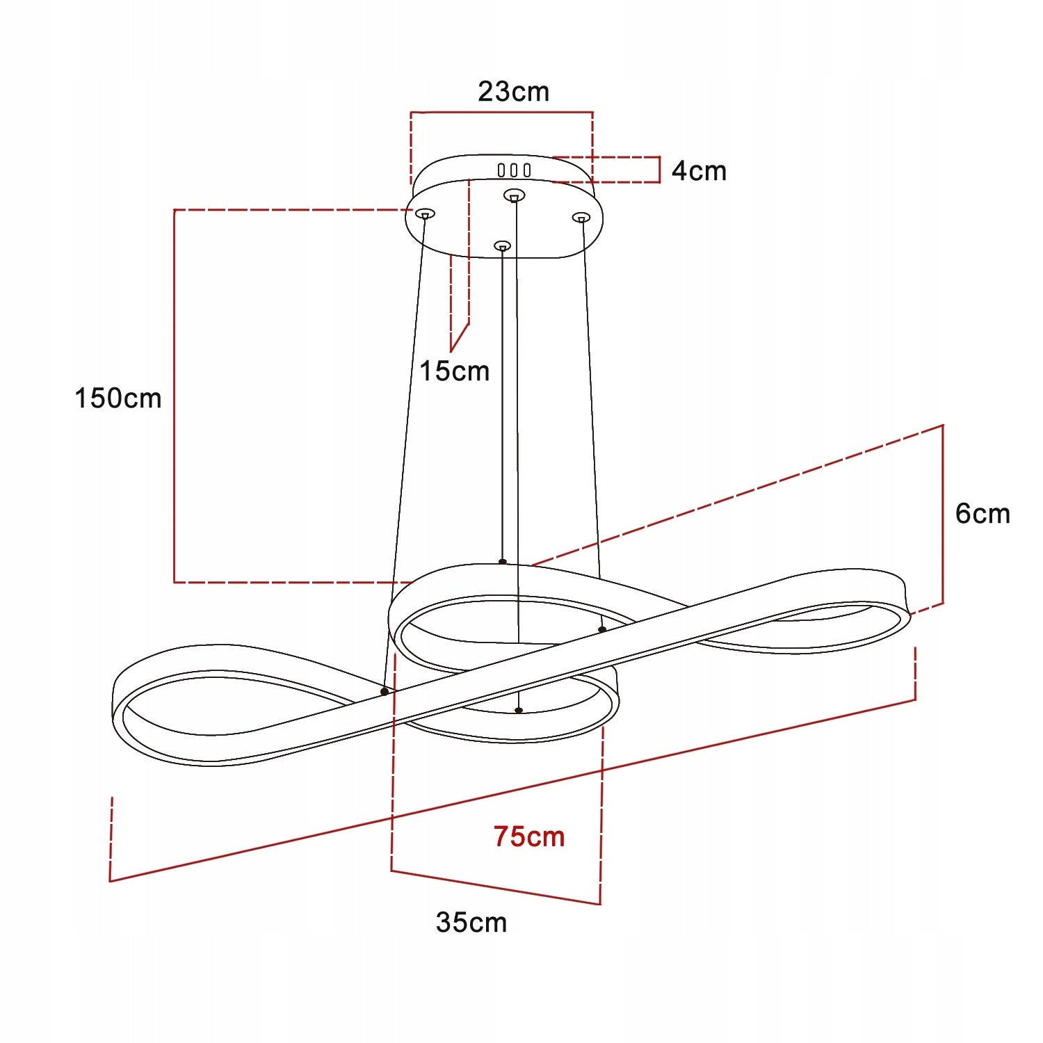 Pakabinamas šviestuvas LED 48W baltas 5280lm
