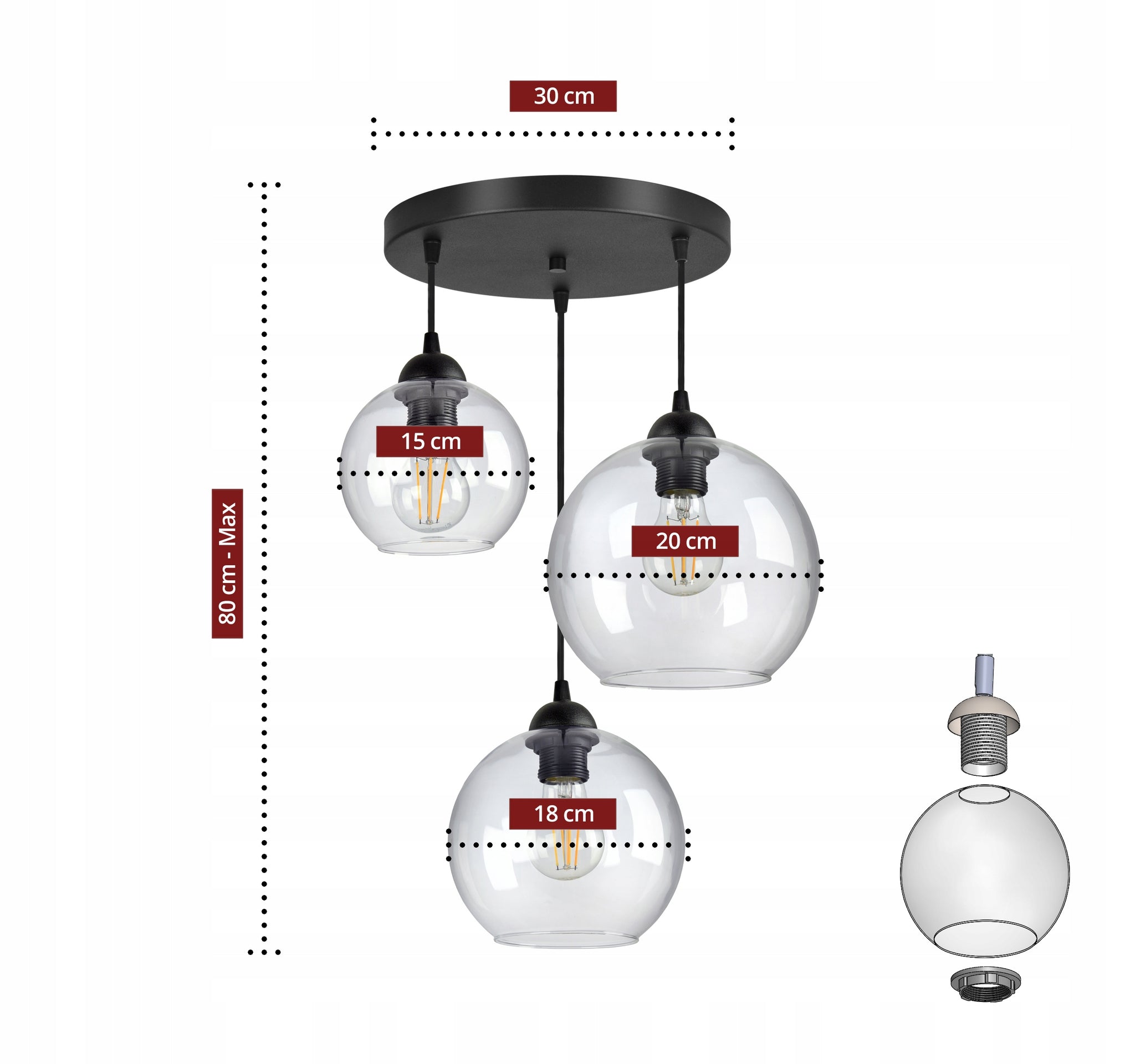 Pakabinamas šviestuvas Luxolar 835 E27 3x60W