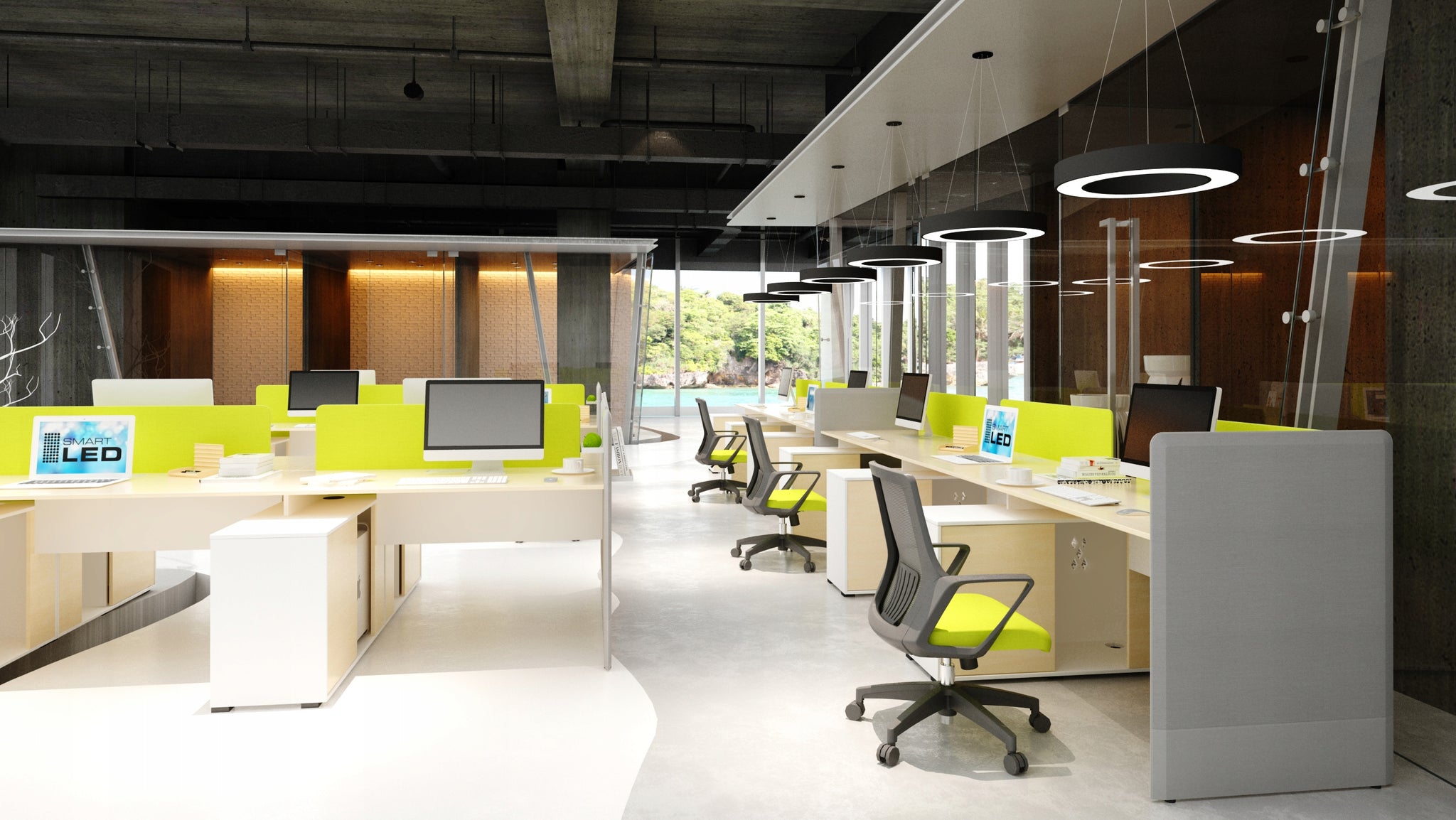 Pakabinamas šviestuvas SmartLED Office Line LED juodas