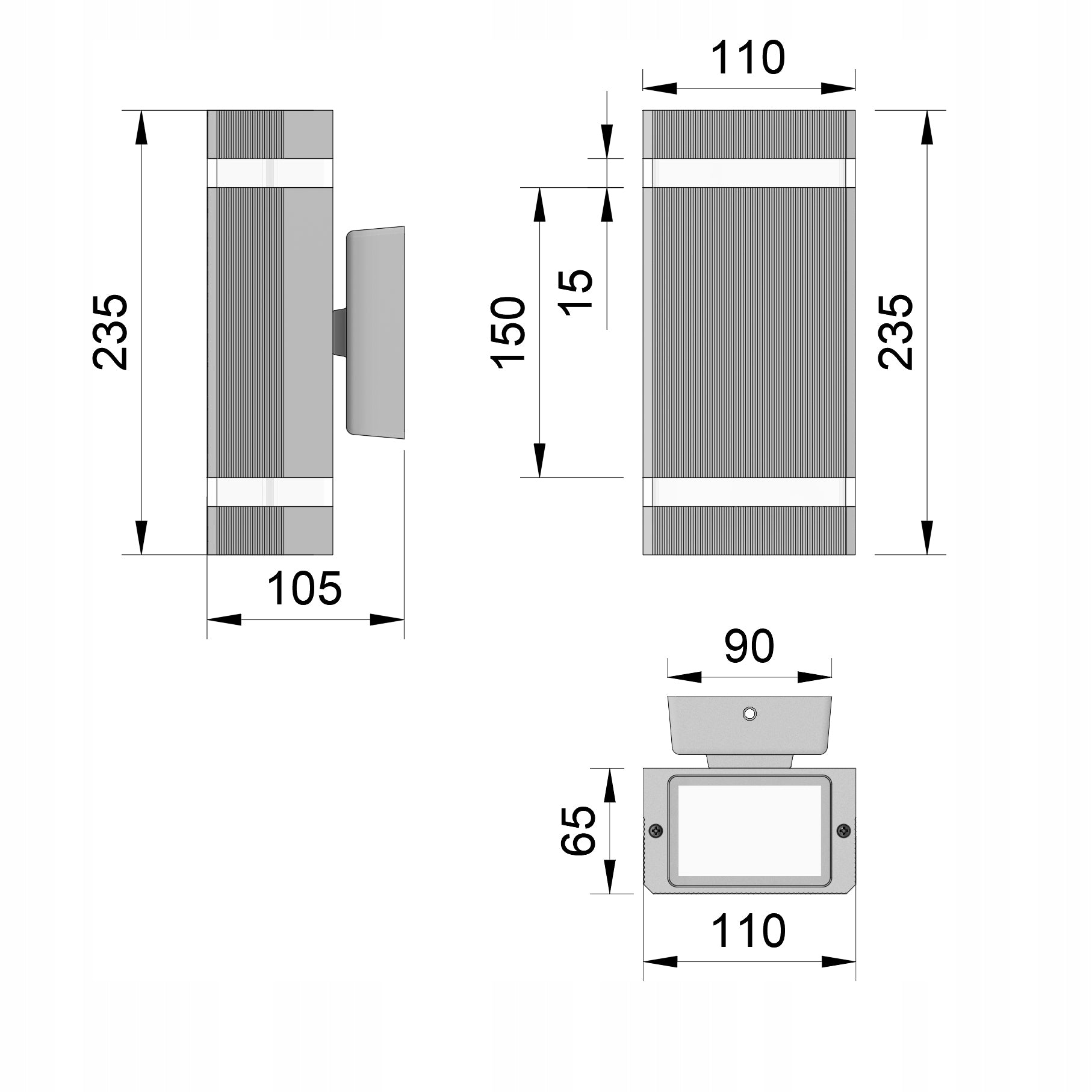 Sieninis lauko šviestuvas SmartLED SM-300 20W