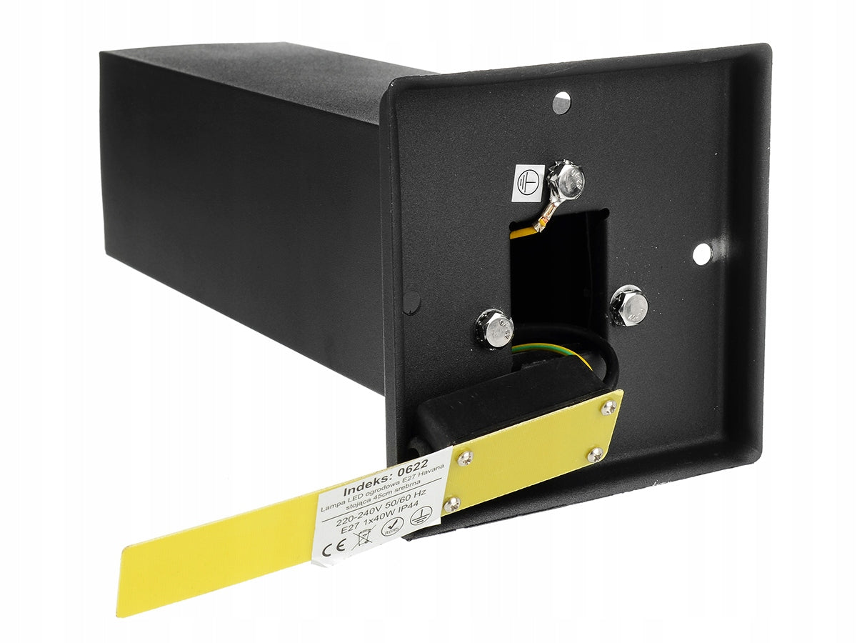 Kvadratinis sodo apšvietimo stulpas LedLux E27 45 cm juodas