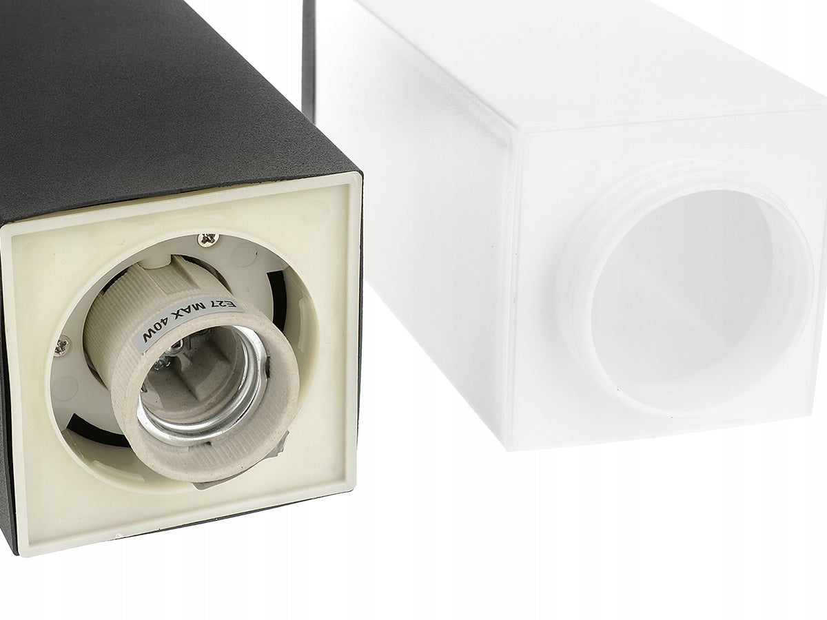 Kvadratinis sodo apšvietimo stulpas LedLux E27 45 cm juodas