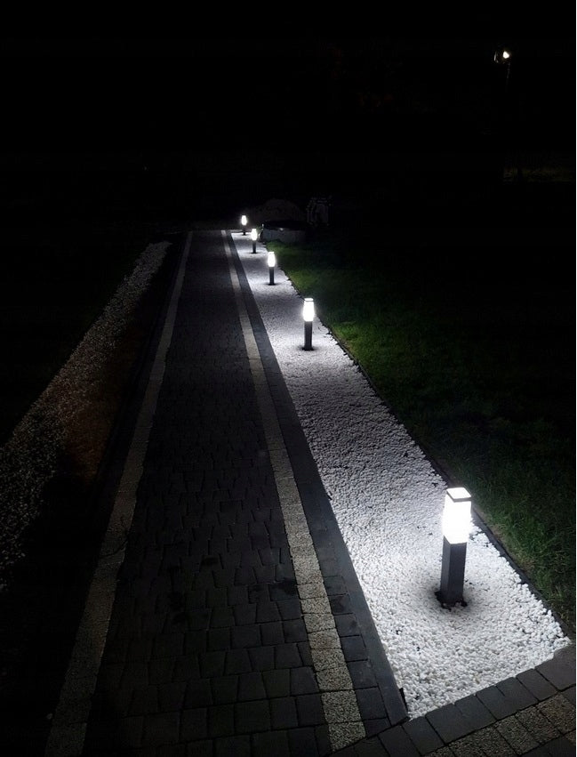 Kvadratinis sodo apšvietimo stulpas LedLux E27 45 cm juodas