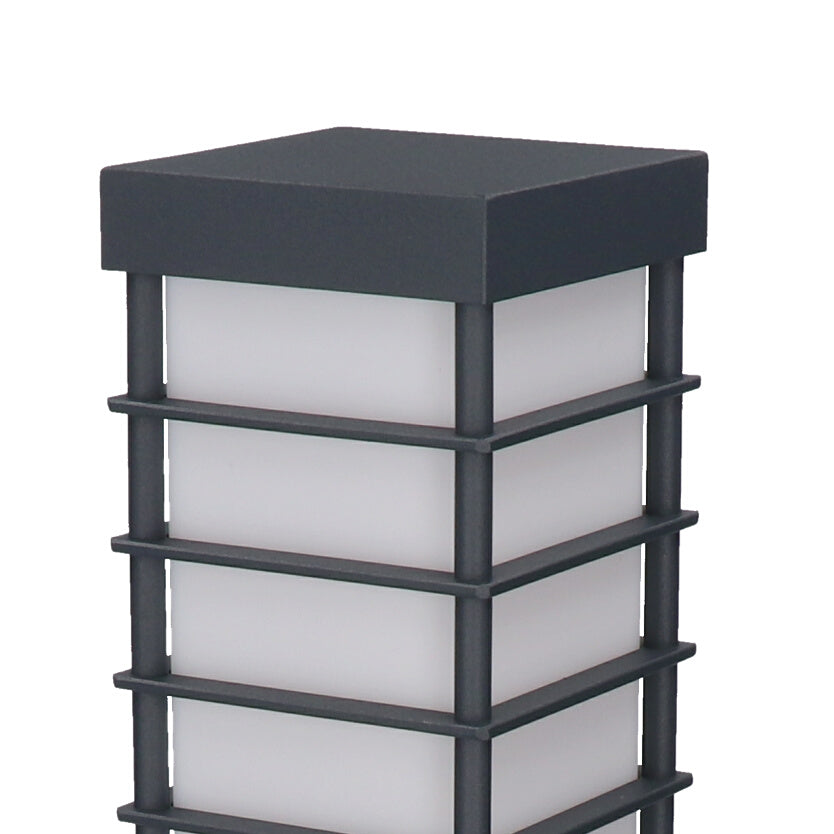 Kvadratinis apšvietimo stulpas Radex E27 55 cm pilkas