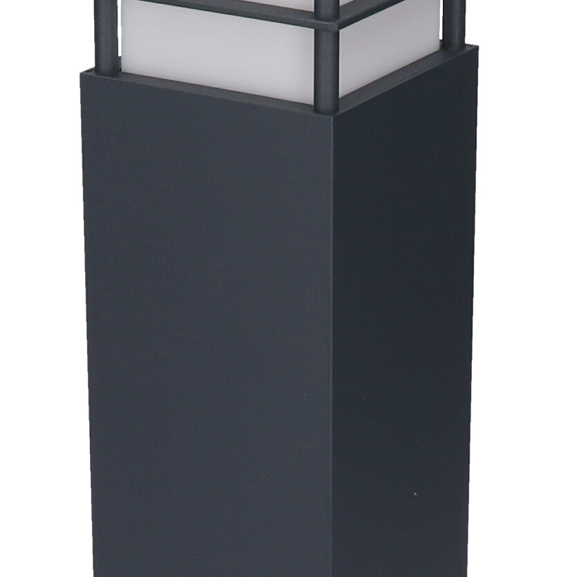 Kvadratinis apšvietimo stulpas Radex E27 55 cm pilkas