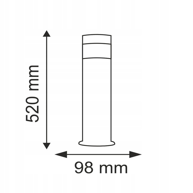 Apvalus apšvietimo stulpas Polux LED COLLUMN  52cm, sidabrinis