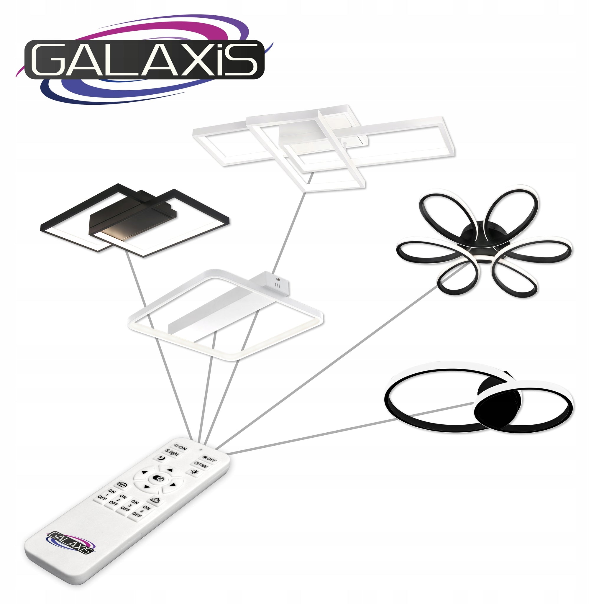 LED šviestuvas Galxis 36x83cm + nuotolinio valdymo pultas 90W, 9900lm