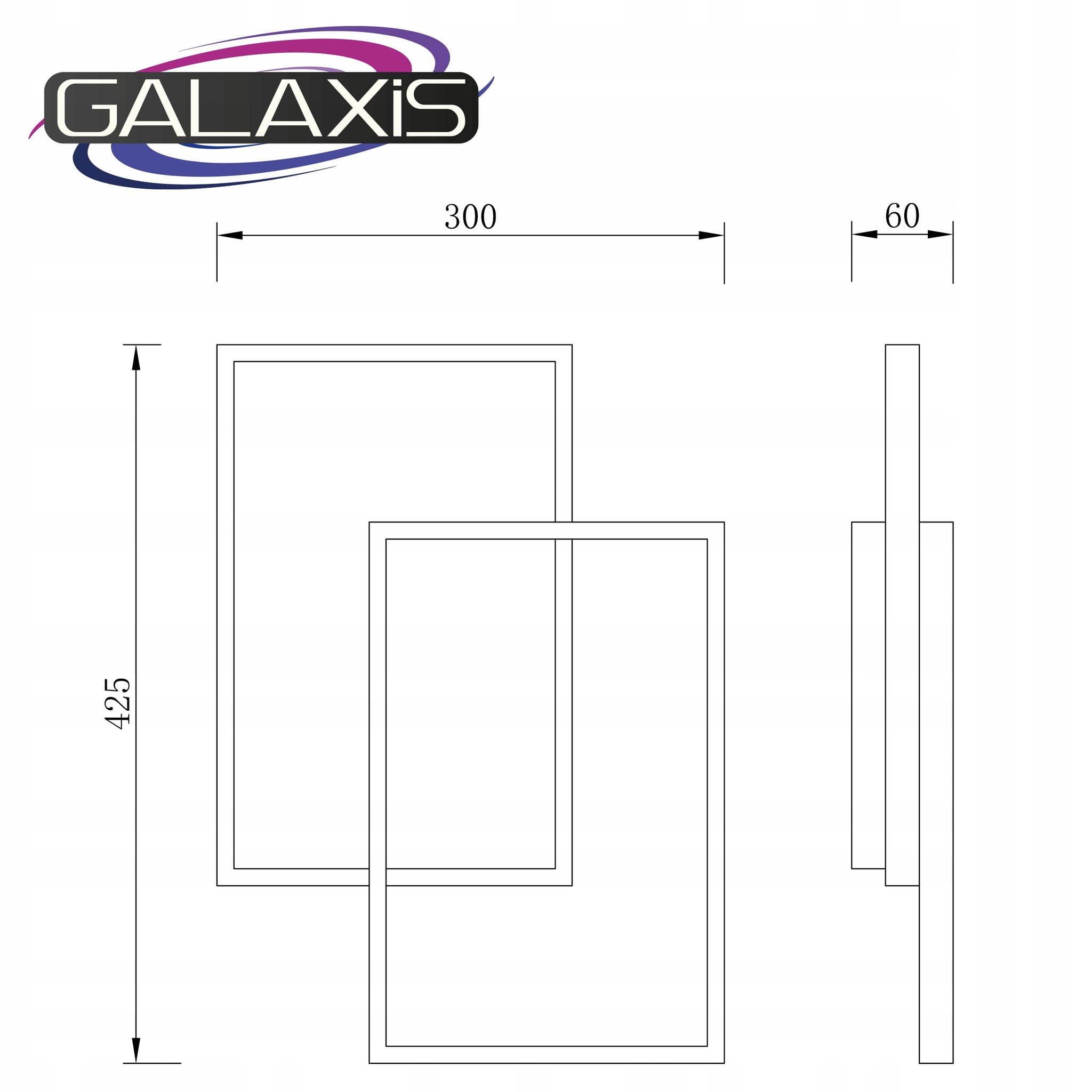 LED šviestuvas Galaxis 45W 42x30x6 cm 4950lm