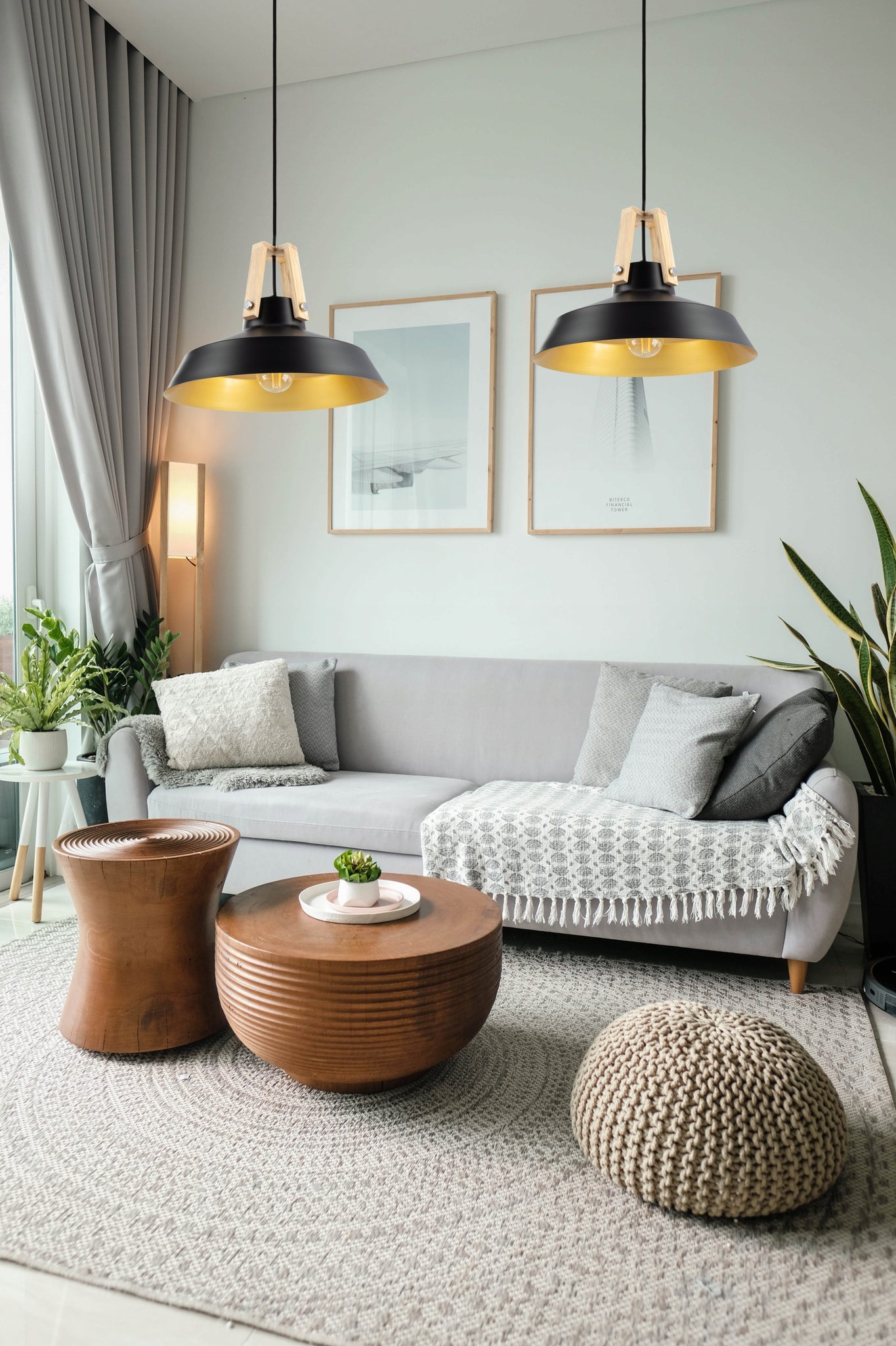 Pakabinamas šviestuvas SmartLED Wood juoda