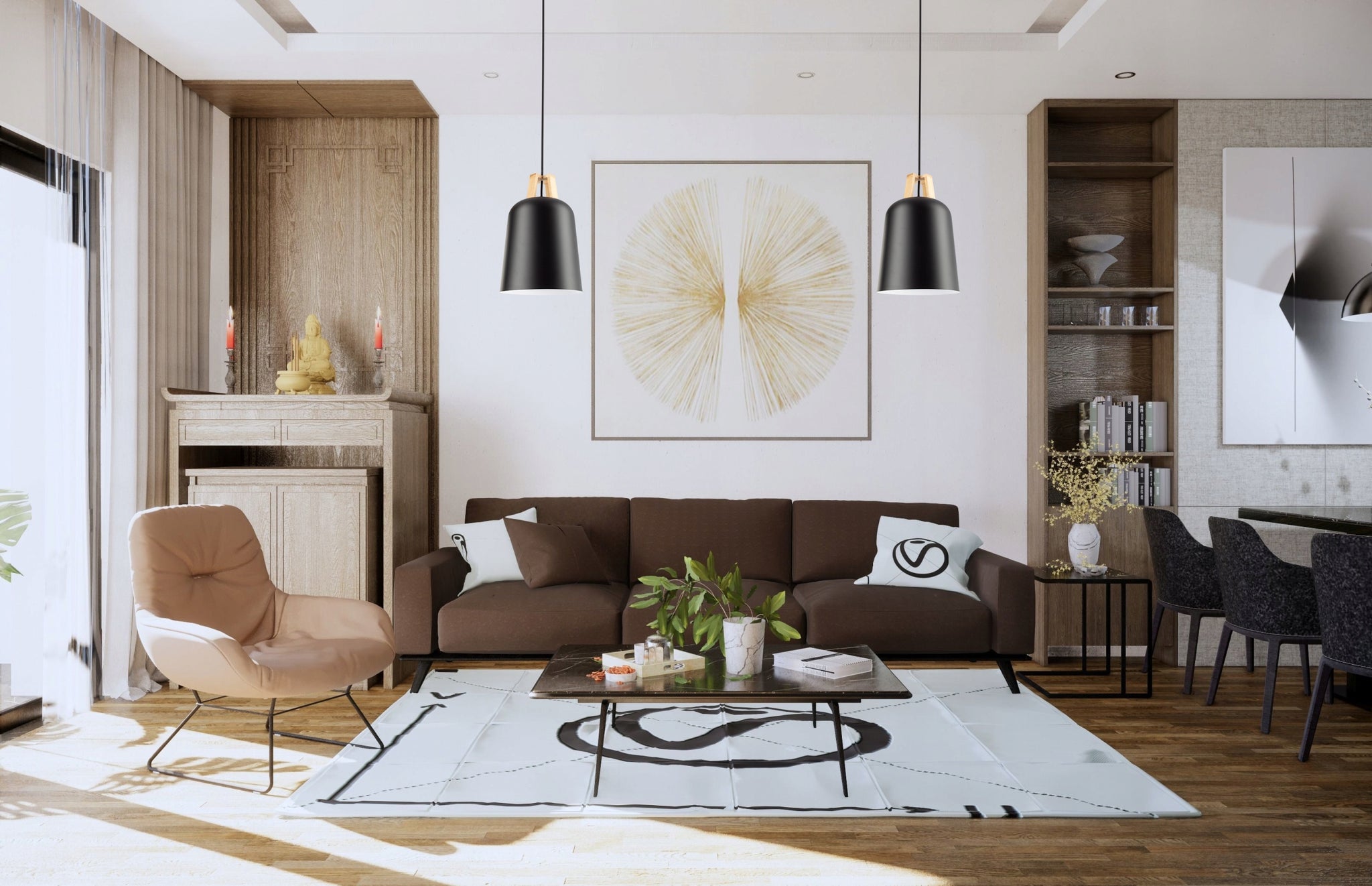 Pakabinamas šviestuvas SCANDI Wood