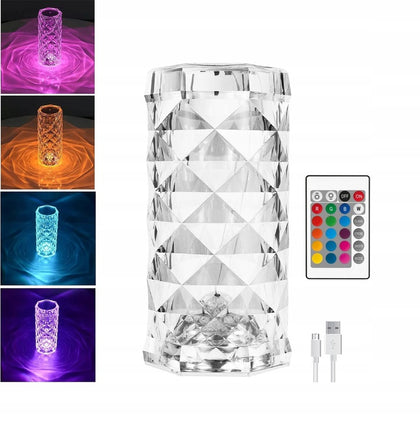 LED krištolo stalinė lempa RGB