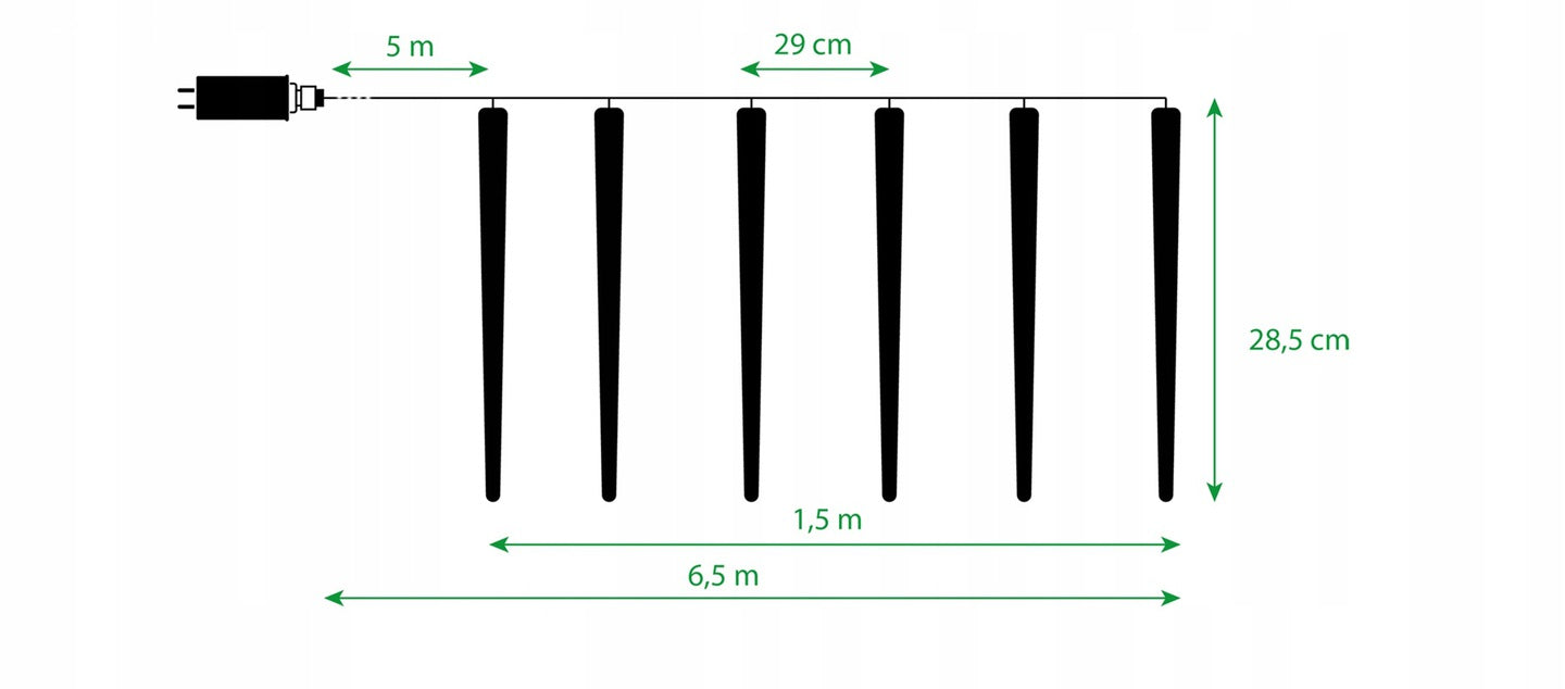 RGB besikeičiančios spalvos kalėdinė dekoracija - varvekliai
