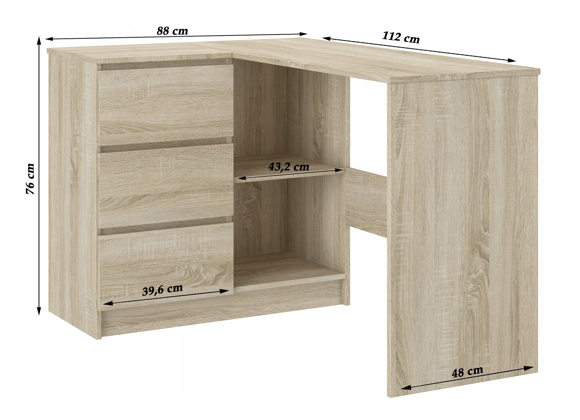 Kampinis rašomasis stalas Mobene Modern 112 x 87 x 76 cm