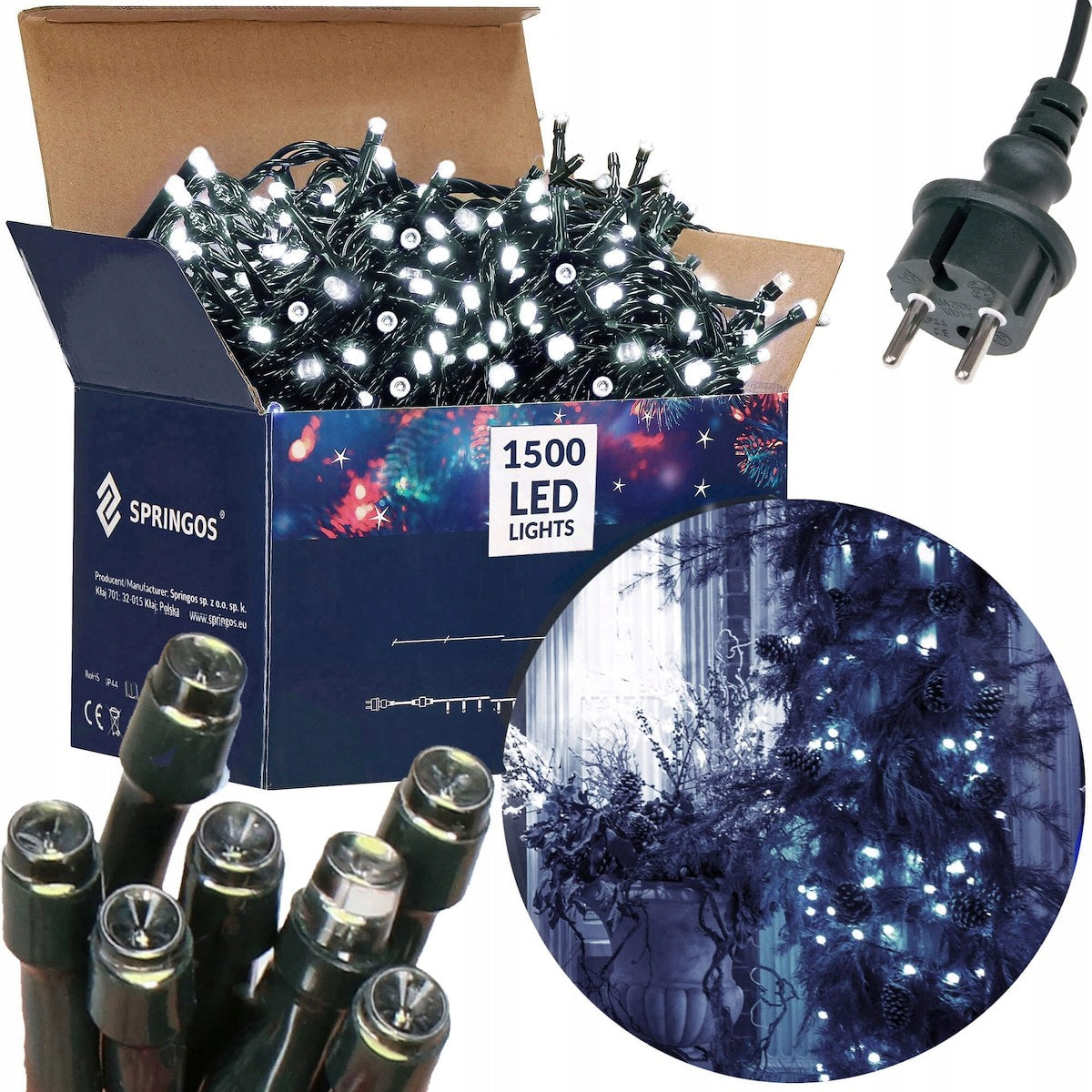 1500 LED elektrinė Kalėdinė girlianda