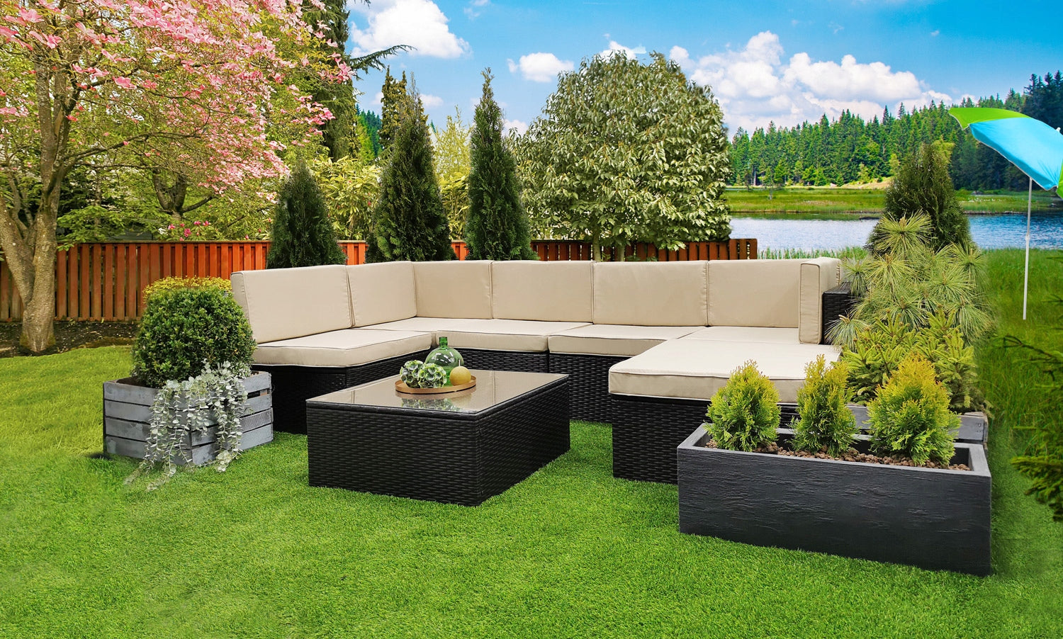 Sodo baldų komplektas Kontrast