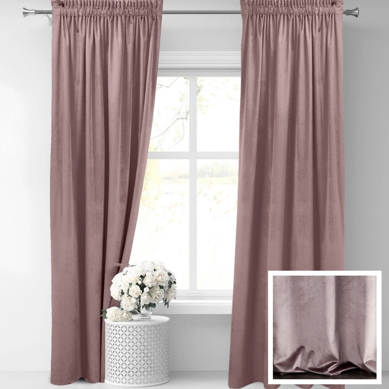 Minkšta Velvet naktinė užuolaida 140x270cm su kabliukais