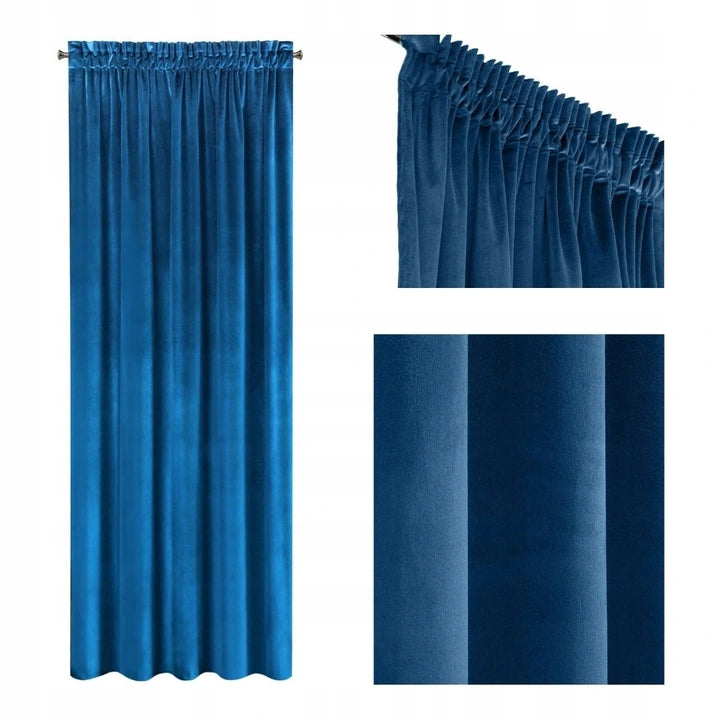 Minkšta Velvet naktinė užuolaida 140x270cm su kabliukais