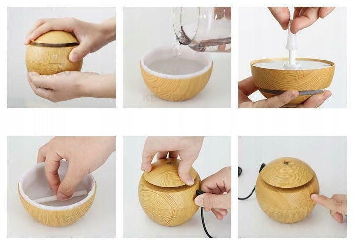 Ultragarsinis drėkintuvas RETOO ULTRASONIC LED SPA LAMP 30 m³/h 3 W