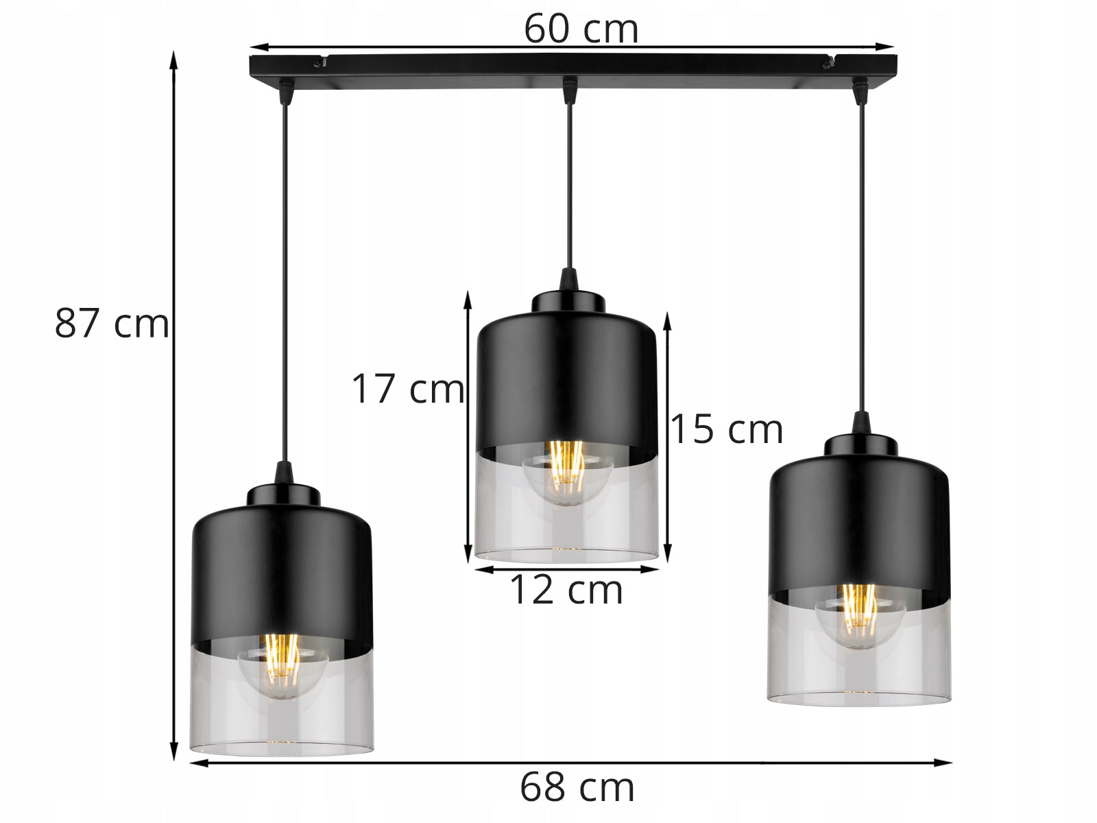 Pakabinamas šviestuvas Light Home Roma E27 3x60W