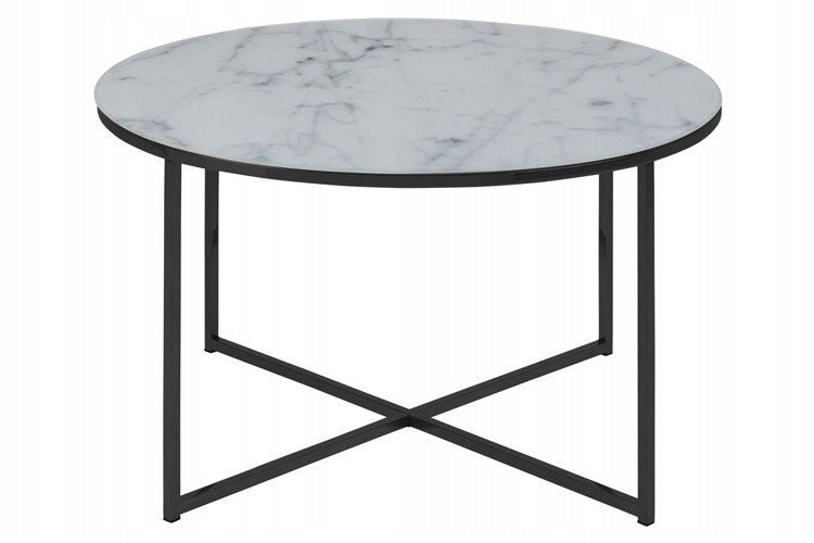 Apvalus kavos staliukas su marmuriniu paviršiumi