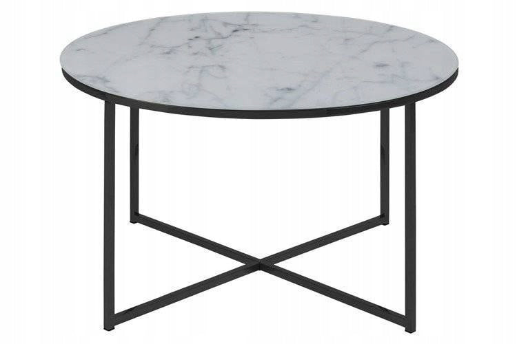 Apvalus kavos staliukas su marmuriniu paviršiumi