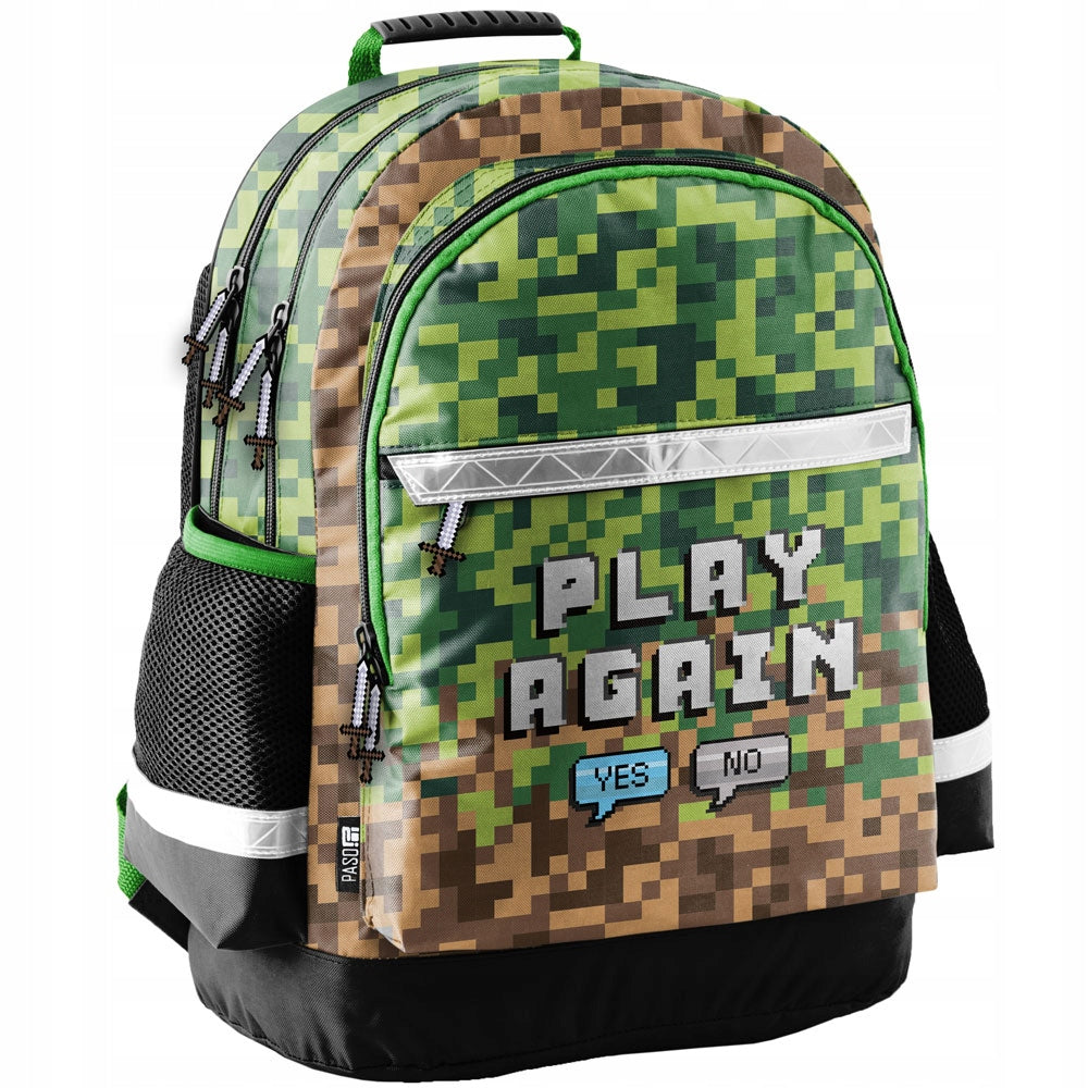 Mokyklinė kuprinė Minecraft Paso su priedais