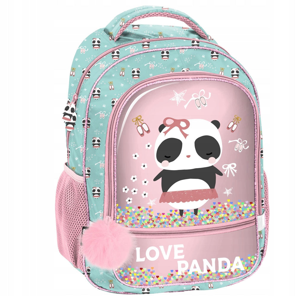 Mokyklinė kuprinė Paso su priedais / panda