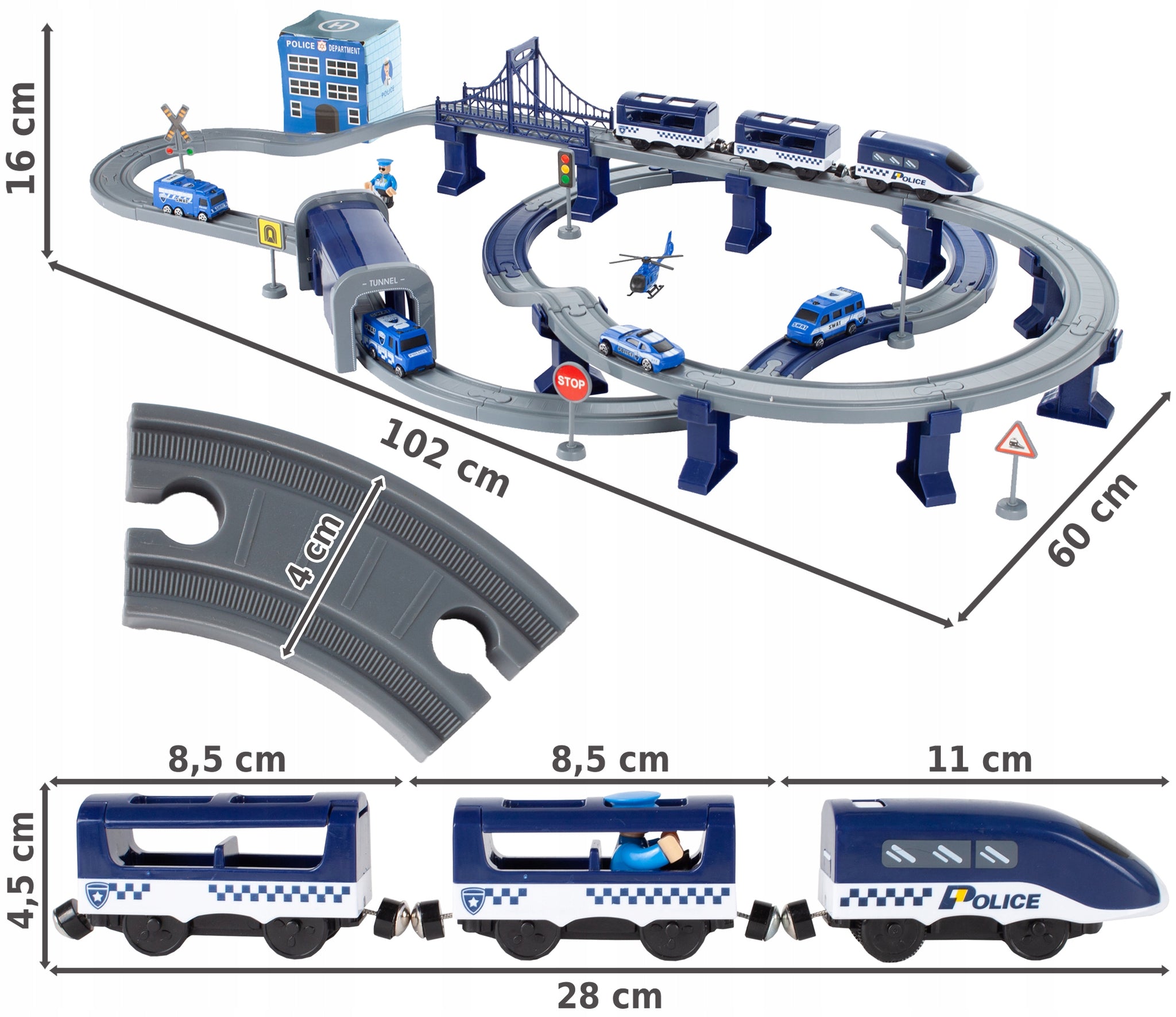 Elektrinis MalPlay policijos traukinys