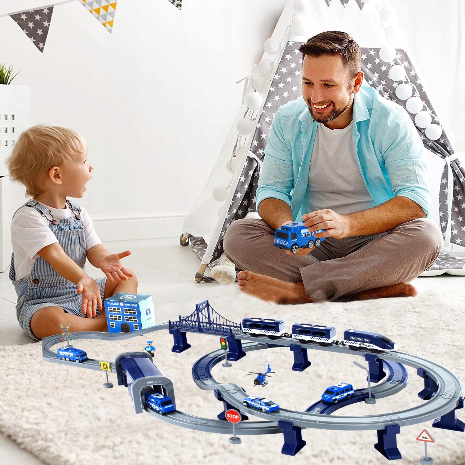 Elektrinis MalPlay policijos traukinys