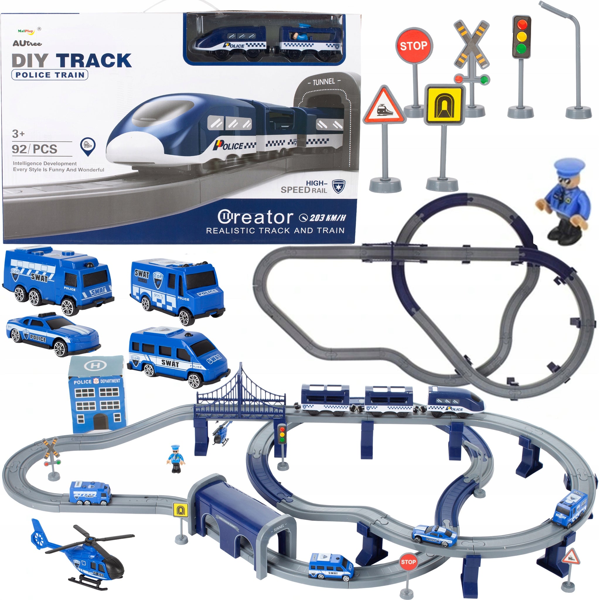 Elektrinis MalPlay policijos traukinys